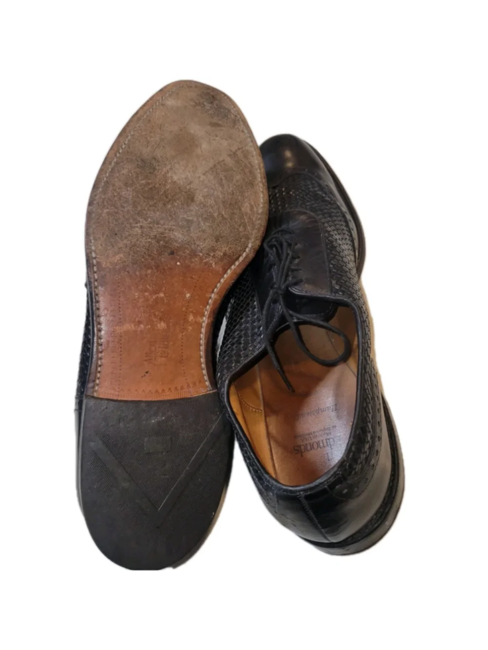 ALLEN EDMONDS Hampstead Men's Black Lace-Up Genuine Leather Oxford Shoes Size 12